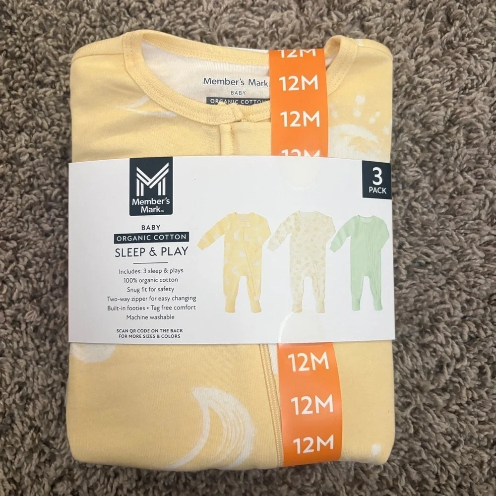 Member's Mark Yellow Organic Cotton Kids Pajama Set